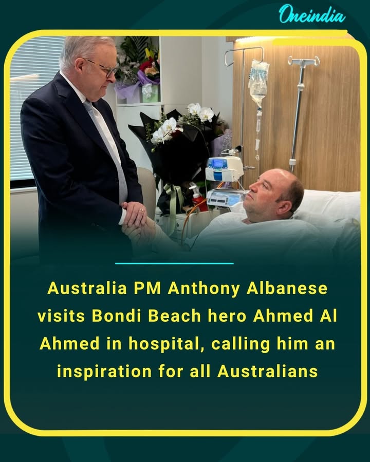 Australia PM Anthony Albanese visits Bondi Beach hero Ahmed Al Ahmed in hospital, calling him an inspiration for all Australians