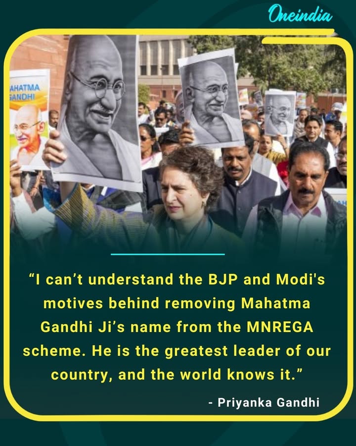 I can’t understand BJP and Modi motives behind removing Mahatma Gandhi Ji’s name from MNREGA scheme. 
He is the greatest leader of our country and the world knows it