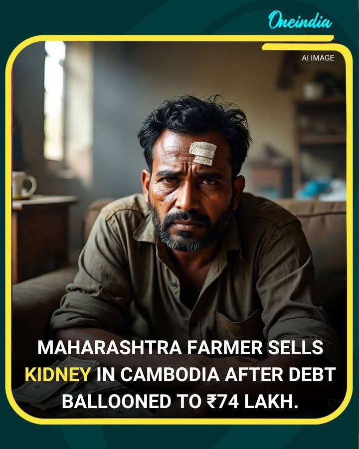 A farmer from Maharashtra was forced to sell his kidney in Cambodia after a loan of ₹1 lakh, coupled with daily interest of ₹10,000, escalated his debt to ₹74 lakh. The tragic incident highlights the severe consequences of predatory lending and mounting financial pressure on vulnerable farmers.