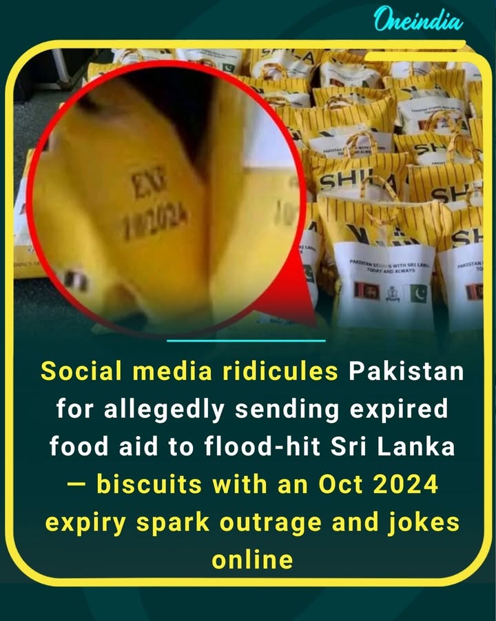 Social media ridicules Pakistan for allegedly sending expired food aid to flood-hit Sri Lanka — biscuits with Oct 2024 expiry spark outrage and jokes online