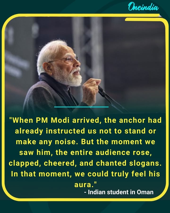'When PM Modi arrived, anchor had already instructed us not to stand or make any noise.
But the moment we saw him, entire audience rose, clapped, cheered, and chanted slogans.
In that moment, we could truly feel his aura.'