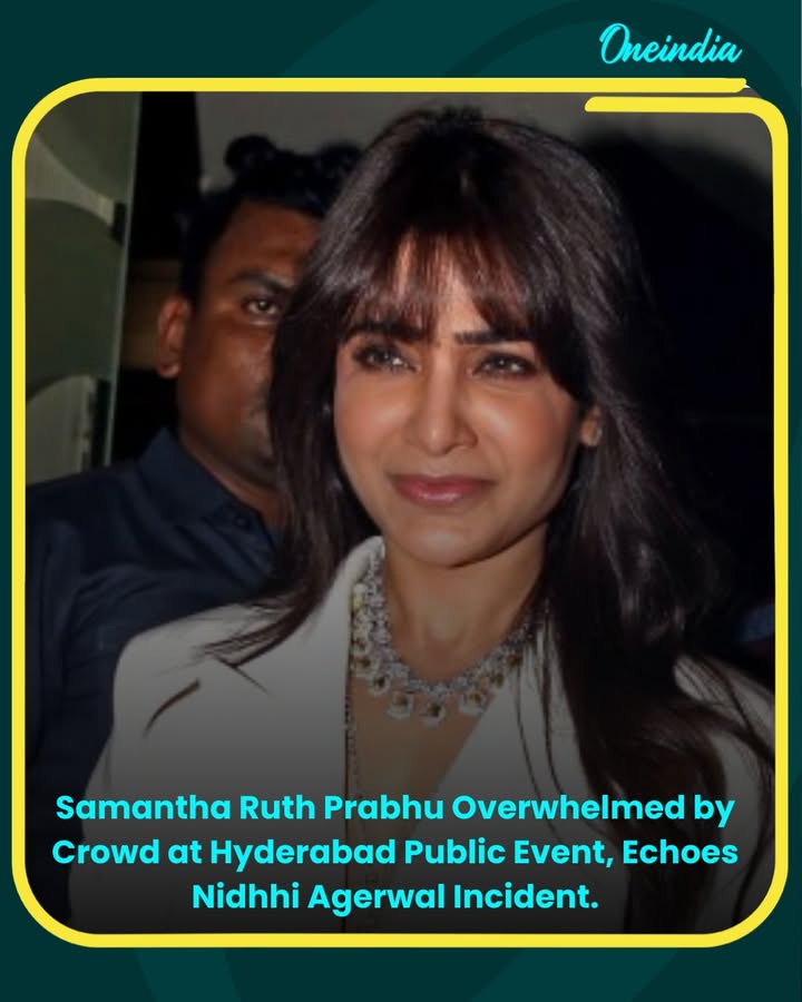 Just days after Nidhhi Agerwal was jostled by fans at a song launch, Samantha Ruth Prabhu faced a similar situation in Hyderabad. The massive crowd at a public event made it nearly impossible for her to move safely, raising concerns about celebrity safety and crowd management at public appearances.