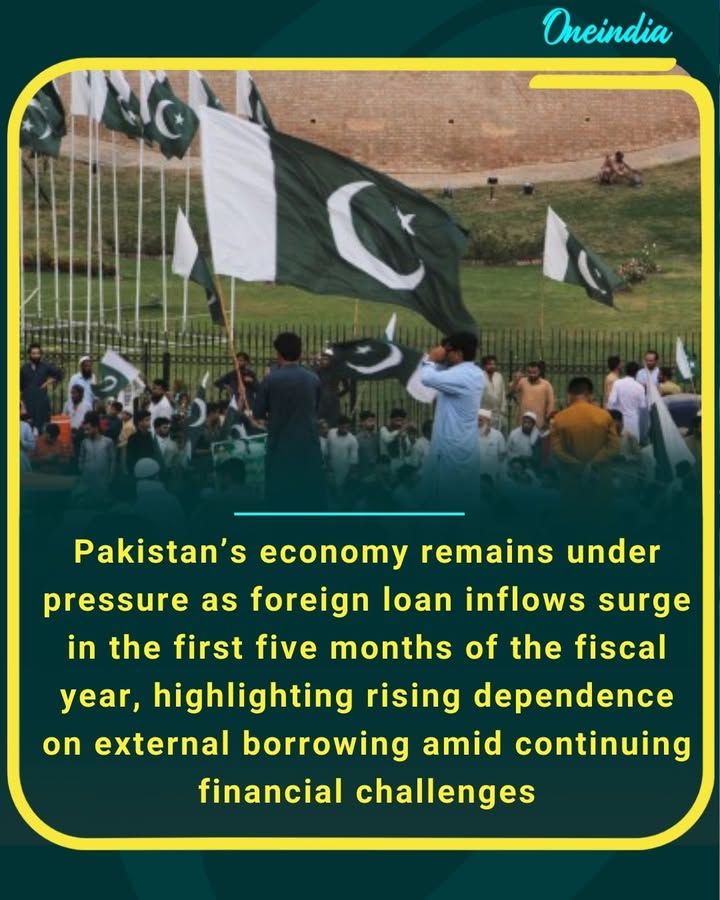 Pakistan’s economy remains under pressure as foreign loan inflows surge in the first five months of the fiscal year, highlighting rising dependence on external borrowing amid continuing financial challenges