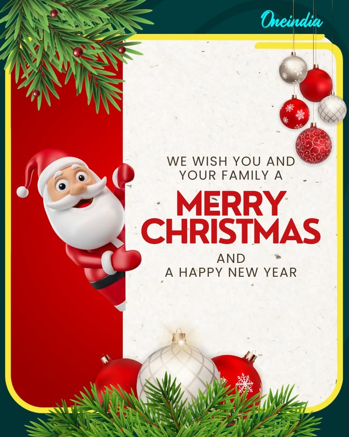 Merry Christmas! 🎄✨
Wishing you peace, joy, and warmth this festive season. May the day bring smiles and good moments for you and your loved ones.