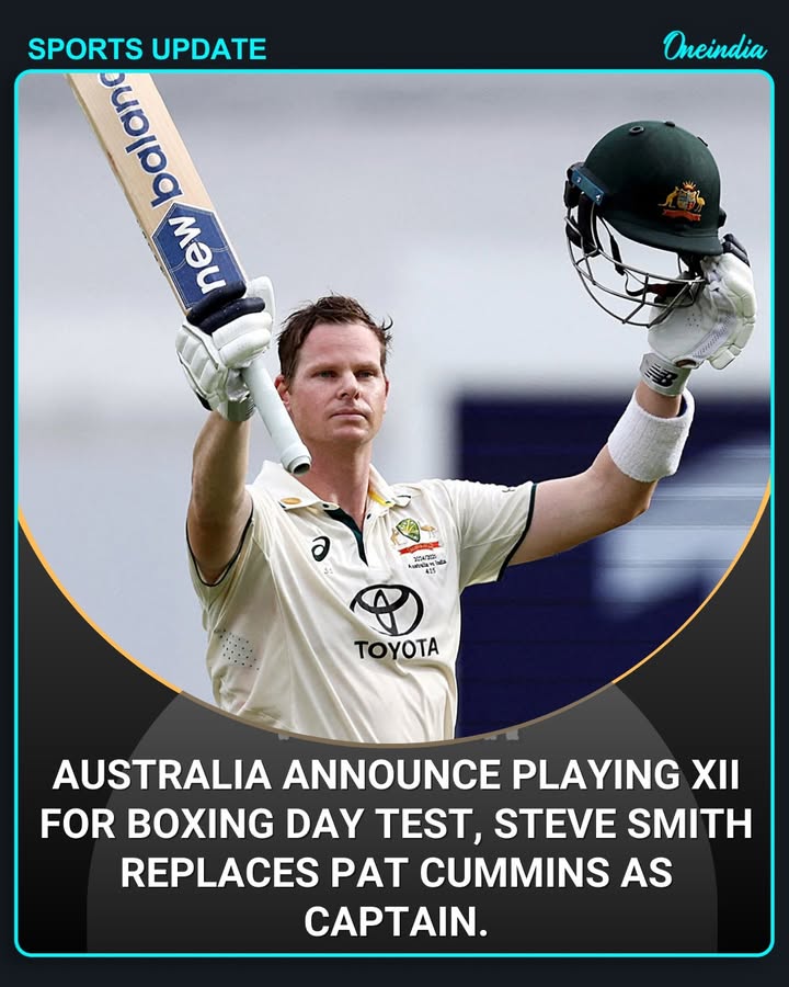 Australia announce Playing XI for Boxing Day Test; Steve Smith to captain, replacing Pat Cummins.