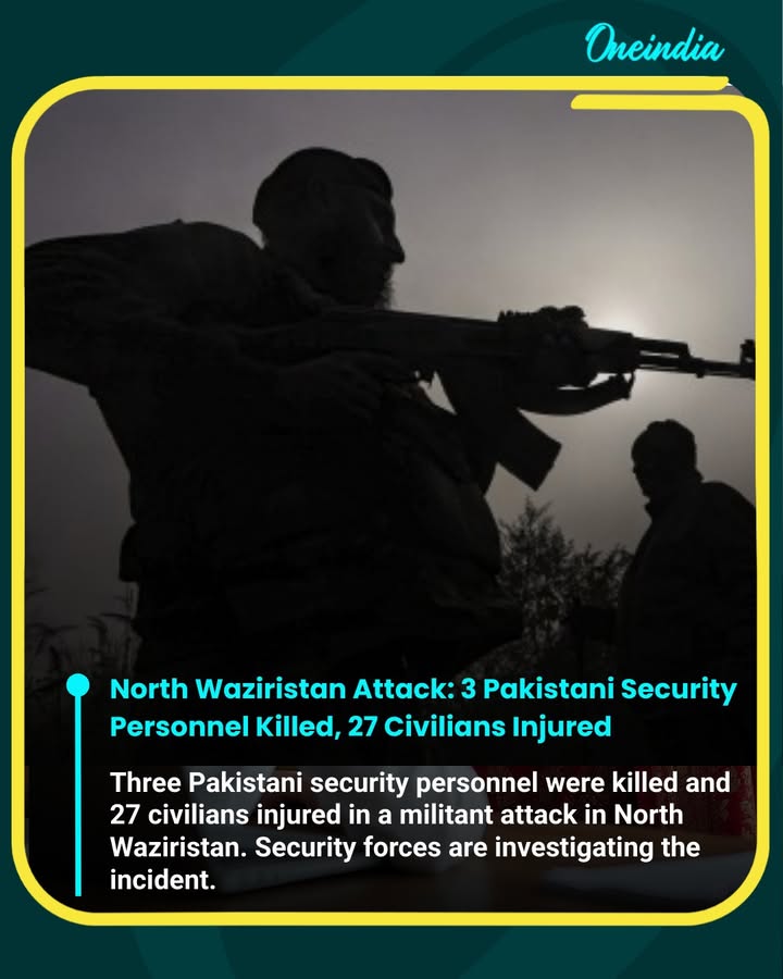 At least three Pakistani security personnel were killed and 27 civilians injured after militants carried out an attack in North Waziristan, Khyber Pakhtunkhwa. The assault triggered a swift response from security forces, while the injured were shifted to nearby hospitals. An investigation has been launched to identify the perpetrators and assess the situation in the region.