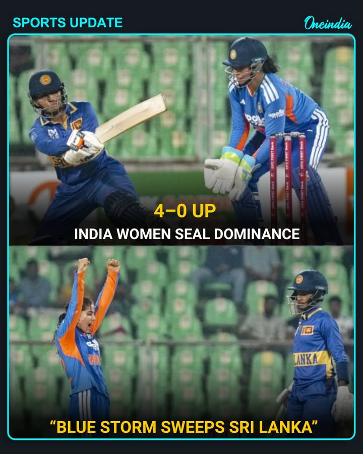 India Women Hammer Sri Lanka by 30 Runs, Take Unassailable 4–0 Lead with Record 221.