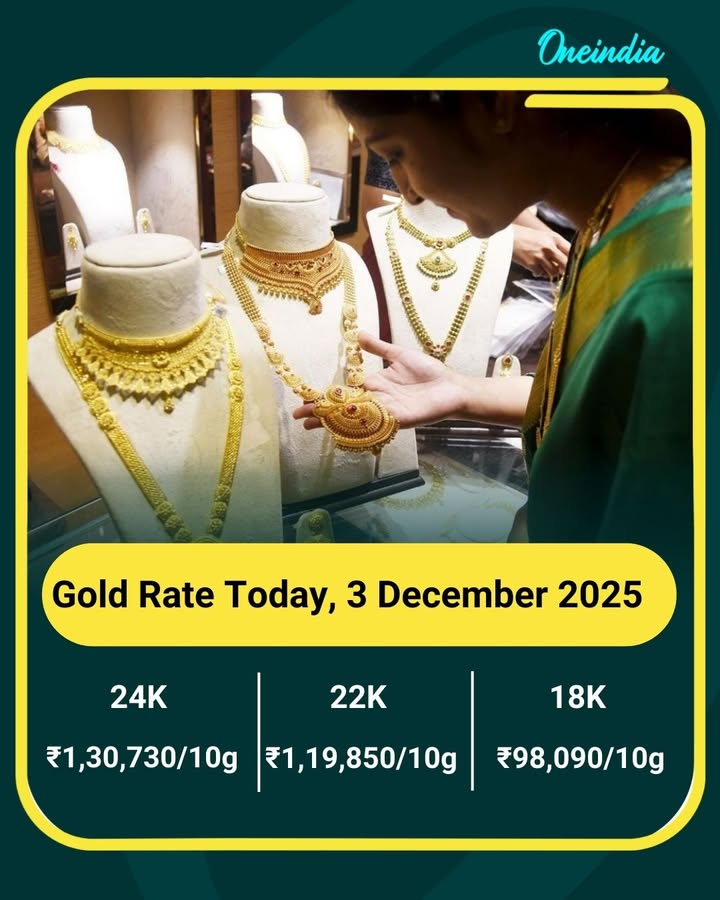Gold Rate Today, 3 December 2025