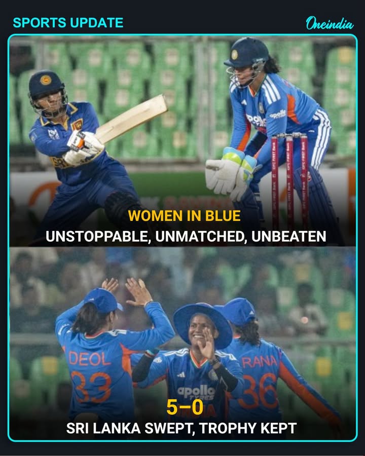 The Women in Blue lifted the winners’ trophy after a dominant 5–0 clean sweep over Sri Lanka Women in the five-match T20I series.