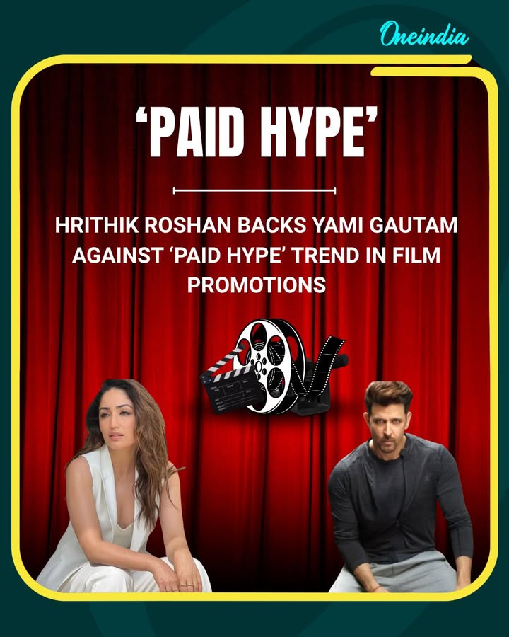 Actor Yami Gautam recently called out the growing ‘monster of a trend’ where films rely on paid hype before release. Hrithik Roshan came forward in support, praising her for speaking up and urging the industry to focus on genuine content over artificial promotion.
