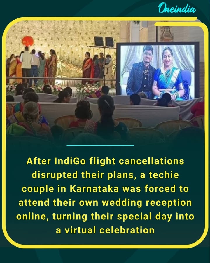After IndiGo flight cancellations disrupted their plans, a techie couple in Karnataka was forced to attend their own wedding reception online, turning their special day into a virtual celebration