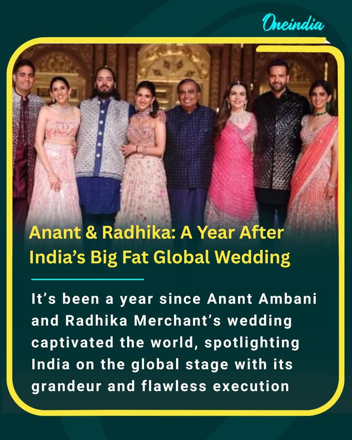 One year ago, the Anant Ambani–Radhika Merchant wedding became a global spectacle, showcasing India’s grand cultural spirit and event mastery.