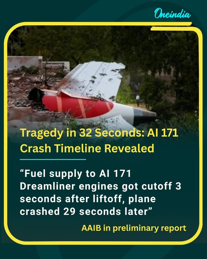 In a chilling sequence, fuel to both engines of Air India flight AI 171 cut off just 3 seconds after takeoff—ending in a deadly crash just 29 seconds later