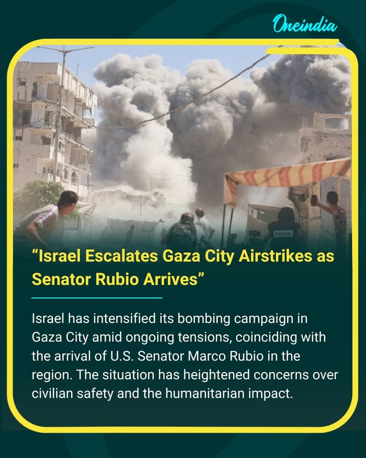 Israel has intensified its bombing campaign in Gaza City amid ongoing tensions, coinciding with the arrival of U.S. Senator Marco Rubio in the region. The situation has heightened concerns over civilian safety and the humanitarian impact.