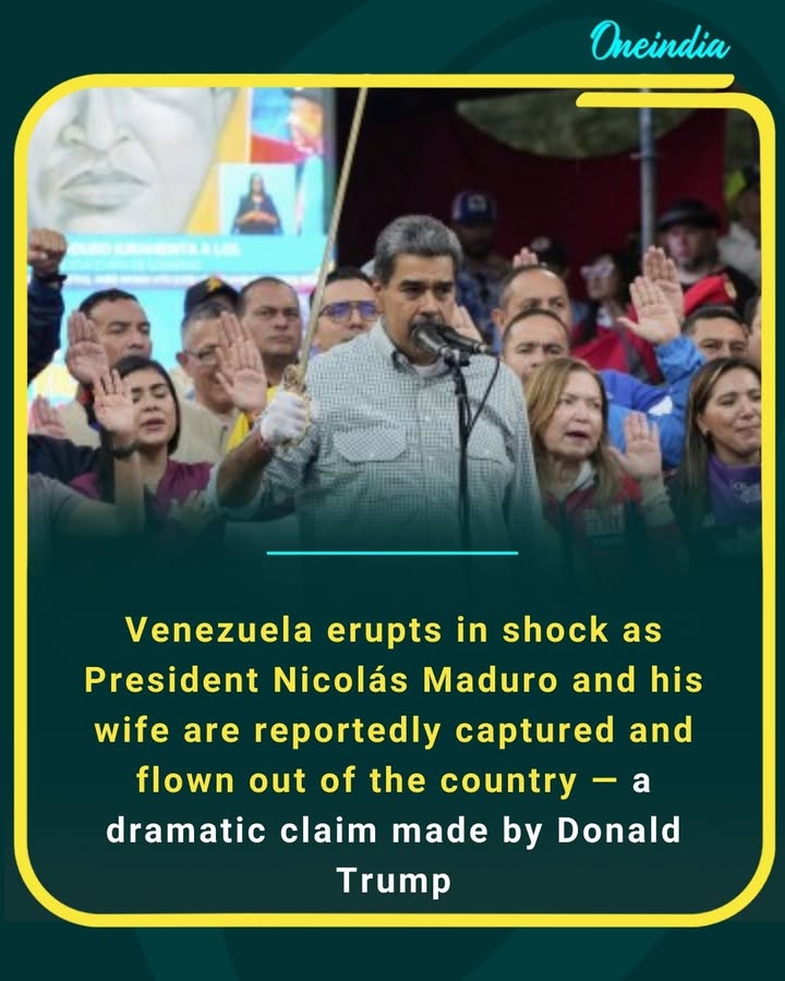 Venezuela erupts in shock as President Nicolás Maduro and his wife are reportedly captured and flown out of the country — a dramatic claim made by Donald Trump