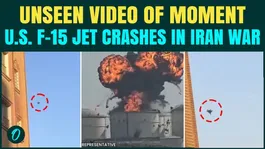 RAW FOOTAGE: Moment Iran Strikes U.S F-15 Jet In Kuwait's Sky | Fighter Jet Falls Down Like A Kite