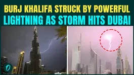 UAE Rain: Burj Khalifa Struck by Lightning As Heavy Rain,Thunderstorms HIT Dubai | WATCH