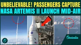 NASA VIDEO: Passengers Capture NASA Artemis II Launch Mid-Air | Plane Flies Past Rocket At Liftoff
