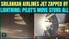 Sri Lankan Flight STRUCK by Lightning at 35000 Ft; Engine Bursts Into Flames on Cam, Pilots Act Fast