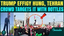 Iranians HANG Trump Effigy, Pelt His Image With Water Bottles During Anti-U.S. Protest At Funeral