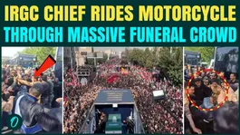 Khamenei Funeral VIRAL MOMENT: IRGC Chief Vahidi On Motorcycle Cuts Through Procession