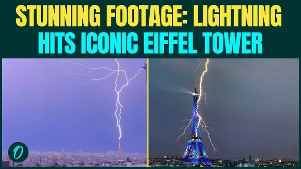 DRAMATIC FOOTAGE: Lightning ILLUMINATES Eiffel Tower During Massive Thunderstorm In Paris