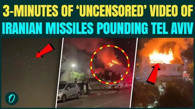 RAW Footage: 3 Minutes Of Back-To-Back Iranian Ballistic Missiles Pound Tel Aviv In CHILLING Video