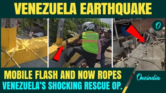 Venezuela Earthquake SHOCKING Rescue Footage: Rescuers PULL SURVIVORS Using Ropes | WATCH