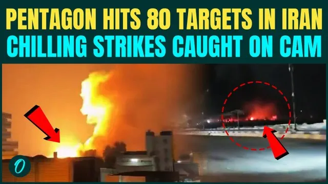 U.S. Strikes 80 Targets in Iran; CHILLING Footage Shows Blasts at Port, Boats, & Island | Trump Says