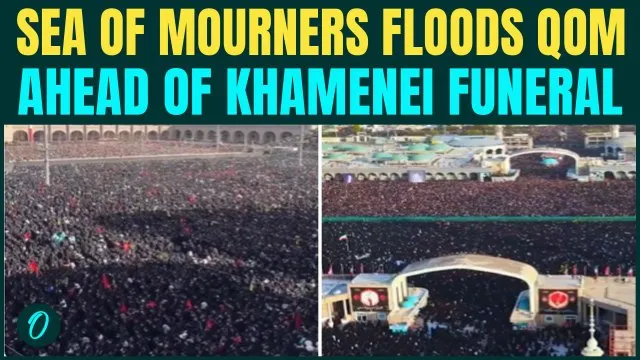 AERIAL FOOTAGE Of Khamenei Funeral In Qom: Massive Crowd Honors Iran's Supreme Leader