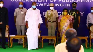 AINRC chief N Rangasamy sworn in as Puducherry Chief Minister