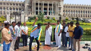 Karnataka Congress Workers 'Purify' Vidhana Soudha With Cow Urine
