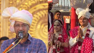 AAP Chief Arvind Kejriwal Attends 151-Couple Mass Wedding Ceremony in Gujarat
