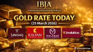 Gold Rate Today (25 March 2026): Latest IBJA Gold Prices Alongside Tanishq, Kalyan, Malabar, Joyalukkas Rates