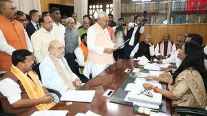 Nitish Kumar, Nitin Nabin File Rajya Sabha Nominations In Presence Of Amit Shah