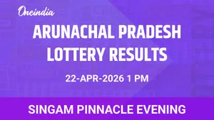 Arunachal Pradesh Singam Pinnacle Evening Winners 22 April: 1st Prize INR 26,03,000
