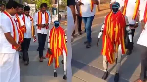 After Hologram Vijay And AI Voice, TVK Unveils Walking Robot In Coimbatore Election Campaign