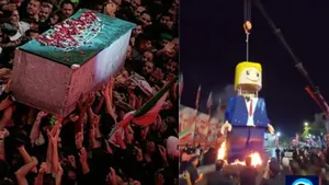 Trump Effigy Burned During Ayatollah Ali Khamenei's Funeral; Buried With Four Family Members In Mashhad