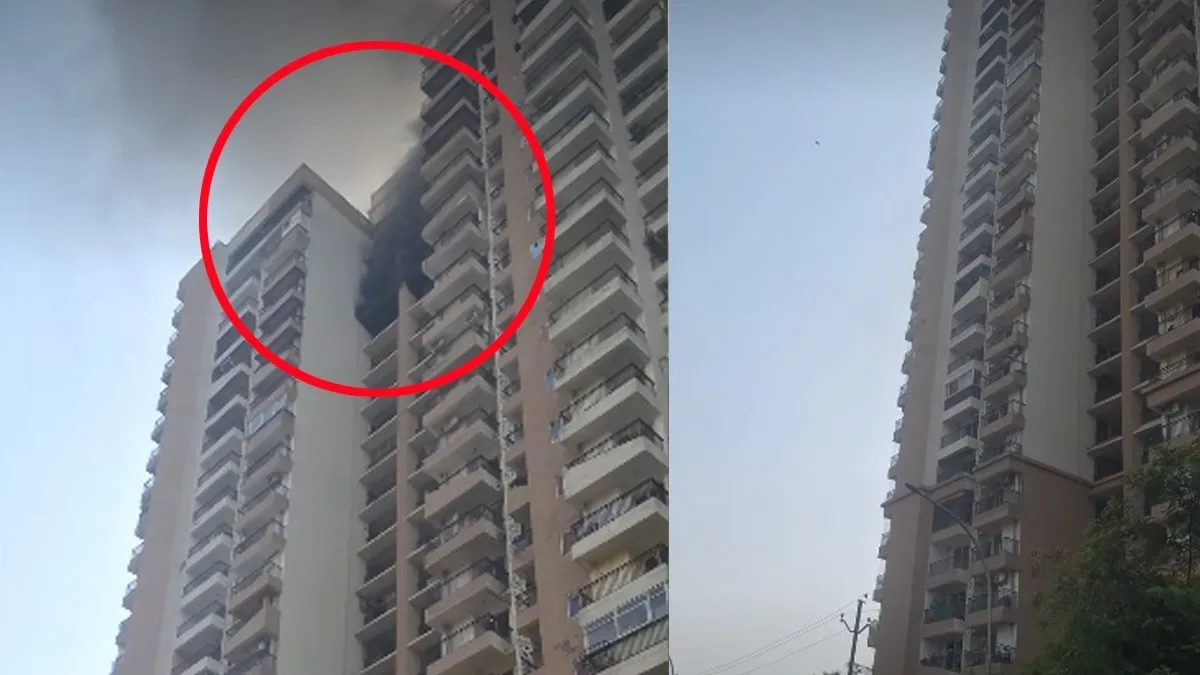 Noida Fire News: नोएडा सेक्टर-119 की अरण्य सोसाइटी में लगी भीषण आग, दूर-दूर तक दिखा धुएं का गुबार