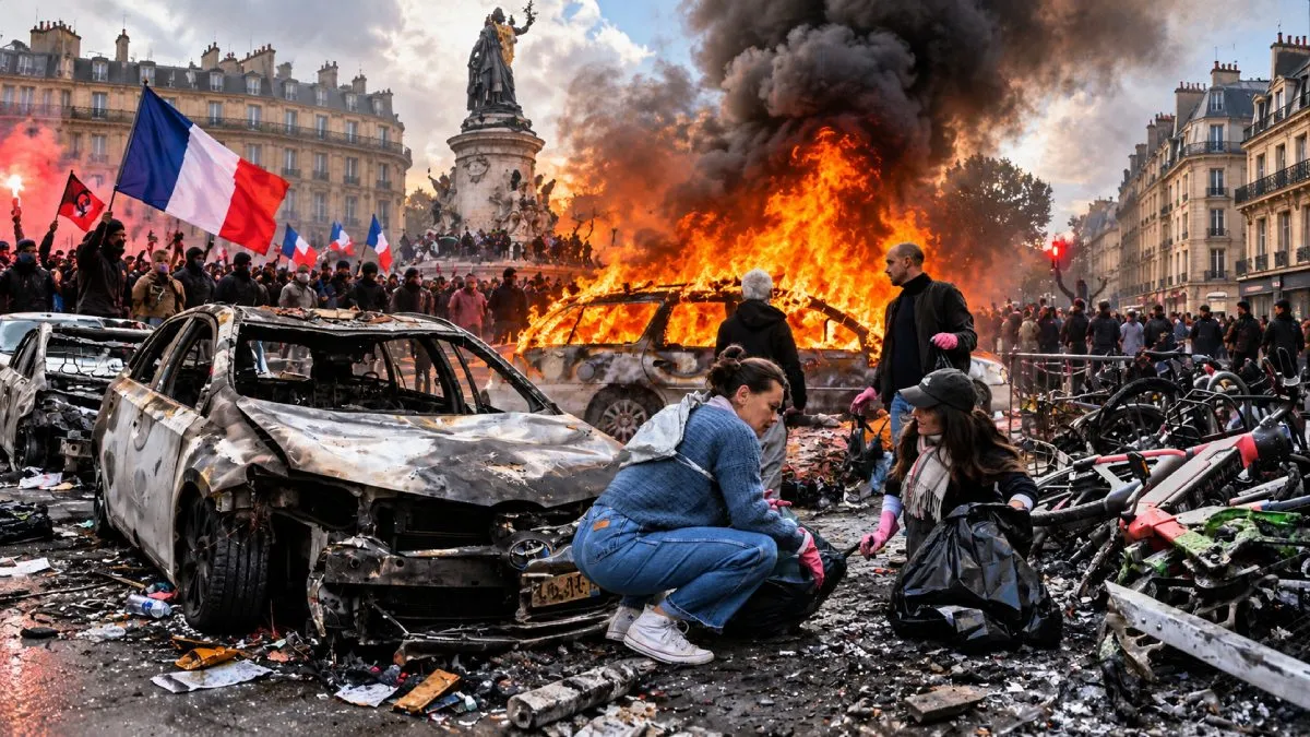 France में 5.5 लाख लोग सड़कों पर क्यों उतरे? आगजनी-लूटपाट, 'कैप्टन अमेरिका' भी पहुंचे, 1200 से ज्यादा अरेस्ट