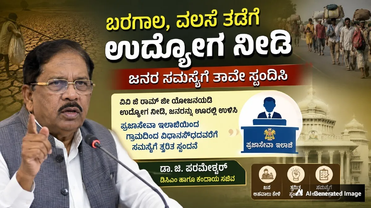 ಕರ್ನಾಟಕ ಬರಗಾಲ: ಜನ ಗುಳೆ ಹೋಗದಂತೆ ಊರಲ್ಲೇ ಉದ್ಯೋಗ ಕೊಡಿ, ಅಧಿಕಾರಿಗಳಿಗೆ ಡಿಸಿಎಂ ಸೂಚನೆ