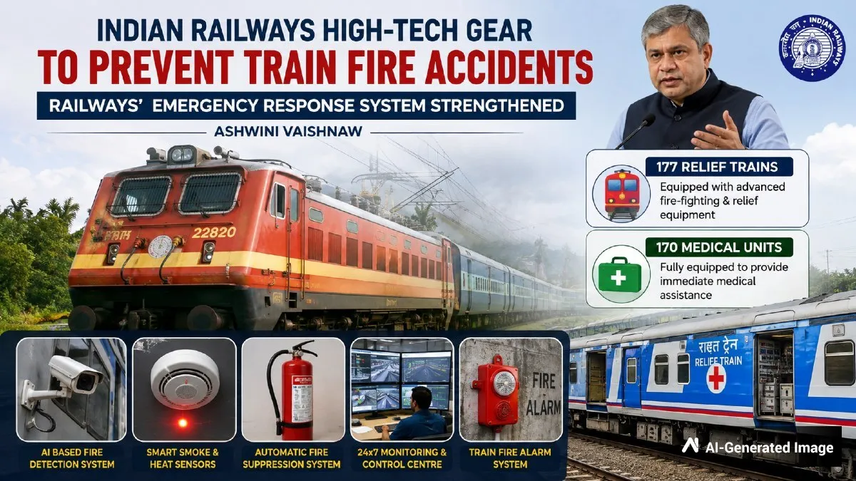 Railways: ರೈಲ್ವೆ ಜಾಲದಲ್ಲಿ ಬೆಂಕಿ ಅವಘಡ ತಡೆಗೆ ಹೈಟೆಕ್ ಕ್ರಮ; 170 ವೈದ್ಯಕೀಯ ಘಟಕ ಸೇರಿ ಏನೇನಿವೆ?