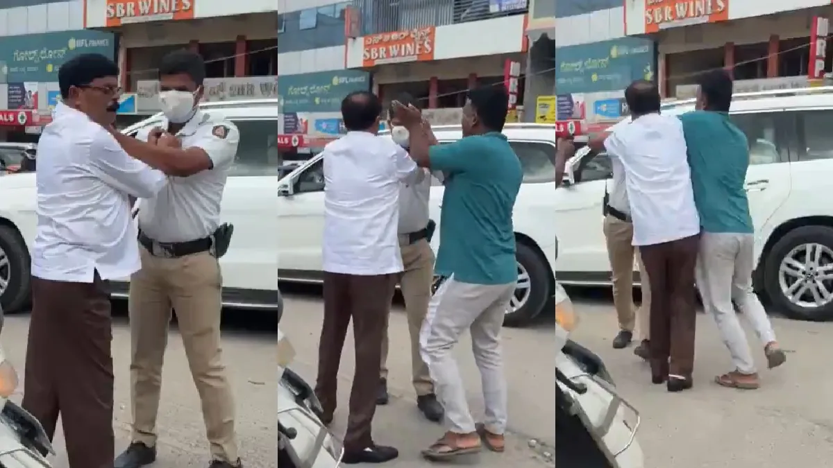 Watch Video: ಟ್ರಾಫಿಕ್ ಪೊಲೀಸ್ ಕಾಲರ್ ಹಿಡಿದು ಹಲ್ಲೆ! ಗೊಟ್ಟಿಗೆರೆಯಲ್ಲಿ JDS ನಾಯಕ ಅರೆಸ್ಟ್