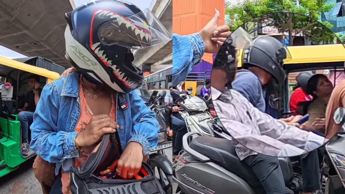 Bengaluru: ಟ್ರಾಫಿಕ್‌ನಲ್ಲಿ ಮಹಿಳಾ ಆಟೋ ಚಾಲಕಿಗೆ ಚಾಕಲೇಟ್ ನೀಡಿದ ಬೈಕರ್: ವಿಡಿಯೋ ವೈರಲ್