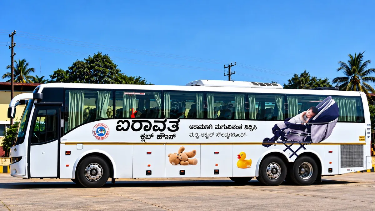 KSRTC ಐರಾವತ ಬಸ್ ಮೇಲಿರುವ ಮುದ್ದಾದ ಮಗು ಯಾರು ಗೊತ್ತಾ? 2 ದಶಕಗಳ ಜಾಹೀರಾತಿನ ರೋಚಕ ಕಥೆ