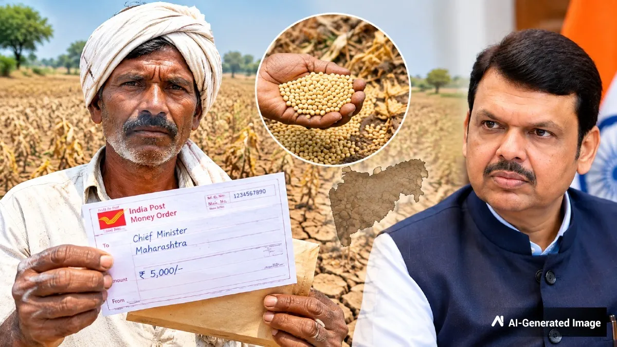 ಸರ್ಕಾರರ ಬರ ಪರಿಹಾರಕ್ಕೆ ಆಕ್ರೋಶ; ಸಾಲ ಪಡೆದು ಸಿಎಂಗೆ ₹5,000 ಮನಿ ಆರ್ಡರ್ ಮಾಡಿದ ರೈತ