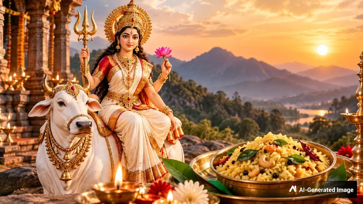 ನವರಾತ್ರಿ ಮೊದಲ ದಿನ ಶೈಲ ಪುತ್ರಿಯ ಆರಾಧನೆ: ನೈವೇದ್ಯಕ್ಕೆ ಖಾರ ಪೊಂಗಲ್ ಮಾಡೋದು ಹೇಗೆ? ರೆಸಿಪಿ ಇಲ್ಲಿದೆ