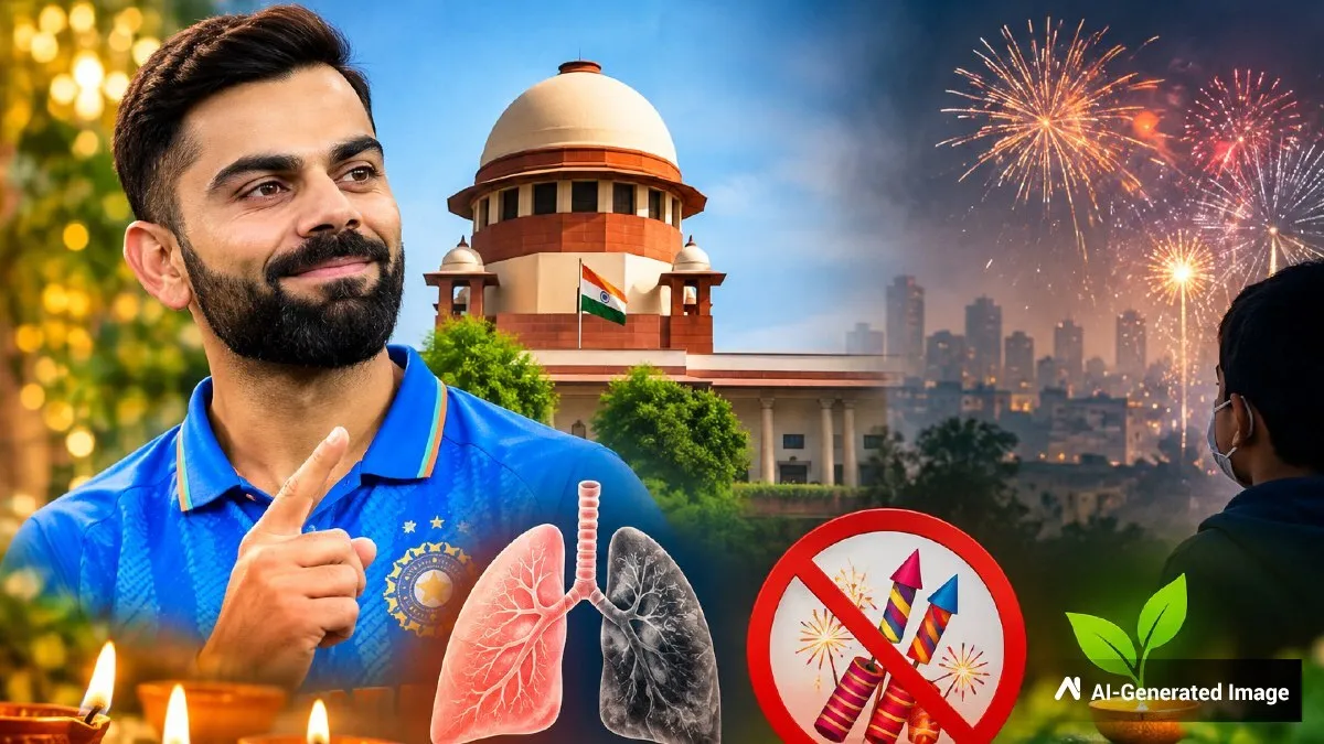 ಪಟಾಕಿ ಮುಕ್ತ ದೀಪಾವಳಿ ಜಾಗೃತಿಗೆ ವಿರಾಟ್ ಕೊಹ್ಲಿ ನೆರವು ಪಡೆಯಿರಿ: ಸುಪ್ರೀಂ ಕೋರ್ಟ್ ಮಹತ್ವದ ಸಲಹೆ