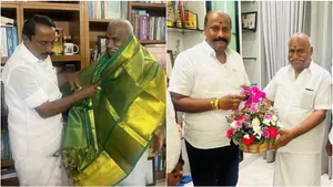 "RSS பிடியில் தமிழ்நாடு.." இந்து முன்னணி தலைவரிடம் வாழ்த்து பெற்ற அமைச்சர்கள்.. திமுக கடும் தாக்கு