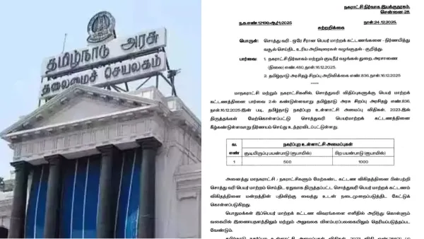 சொத்து வரி பெயர் மாற்ற கட்டணம்.. அதிரடியாக அறிவித்த தமிழக அரசு! நகராட்சி, மாநகராட்சிகளில் எவ்வளவு?